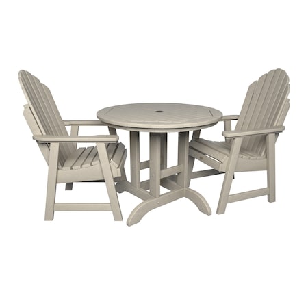 Highwood Usa Hamilton 3pc Round Outdoor Patio Furniture Dining Set AD-DNA36-WAE